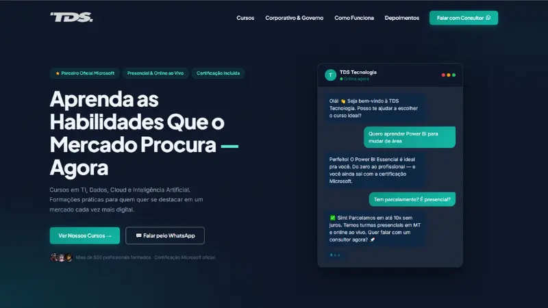 Projeto TDS Tecnologia - Site Institucional e Tráfego Pago